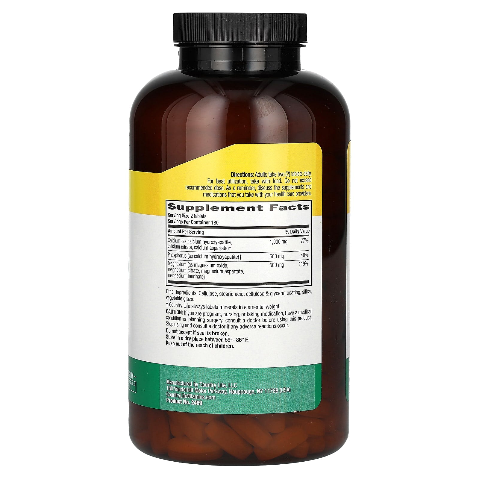 Country Life Calcium-Magnesium Complex - 360 Tablets for Optimal Bone Health - Image 2