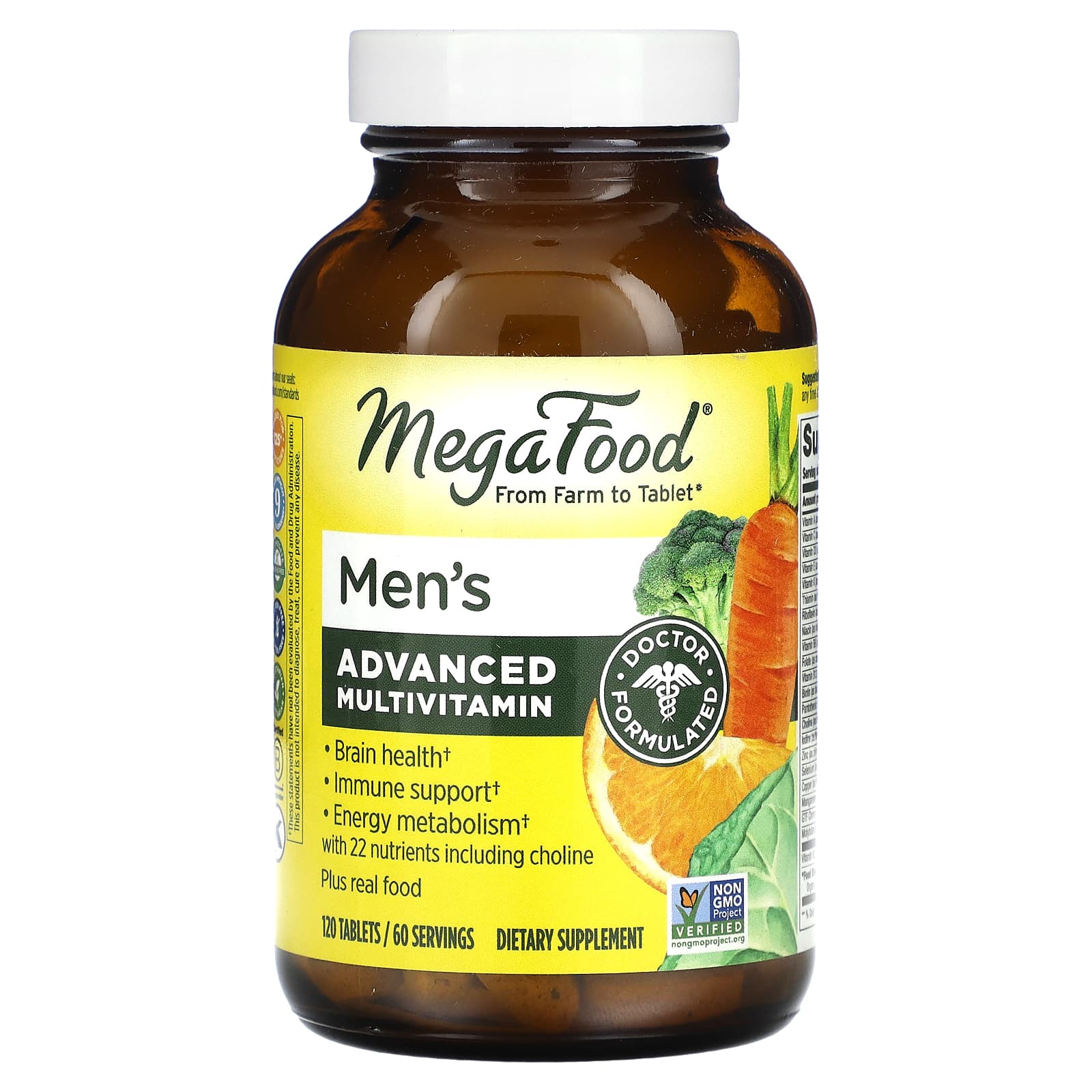 MegaFood, Men's Advanced Multivitamin, 120 Tablets - Image 1