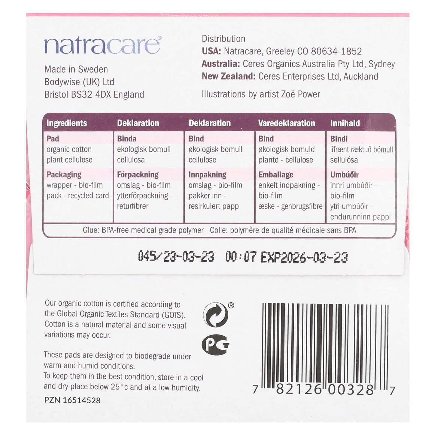 Natracare, Ultra Extra Pads, Organic Cotton Cover, Super, 10 Pads - Image 2