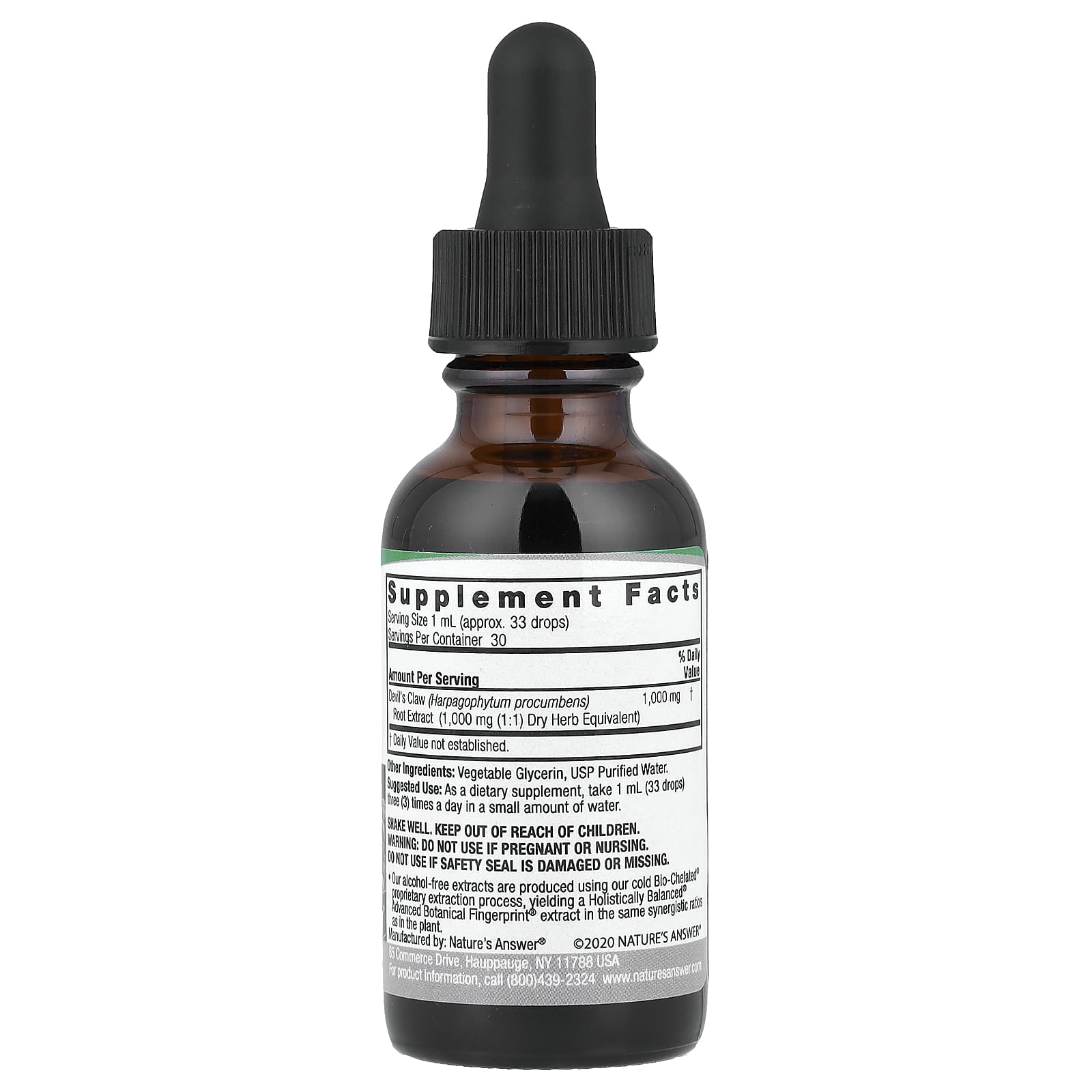Nature's Answer, Devil's Claw Extract, Alcohol-Free, 1,000 mg, 1 fl oz (30 ml) - Image 2