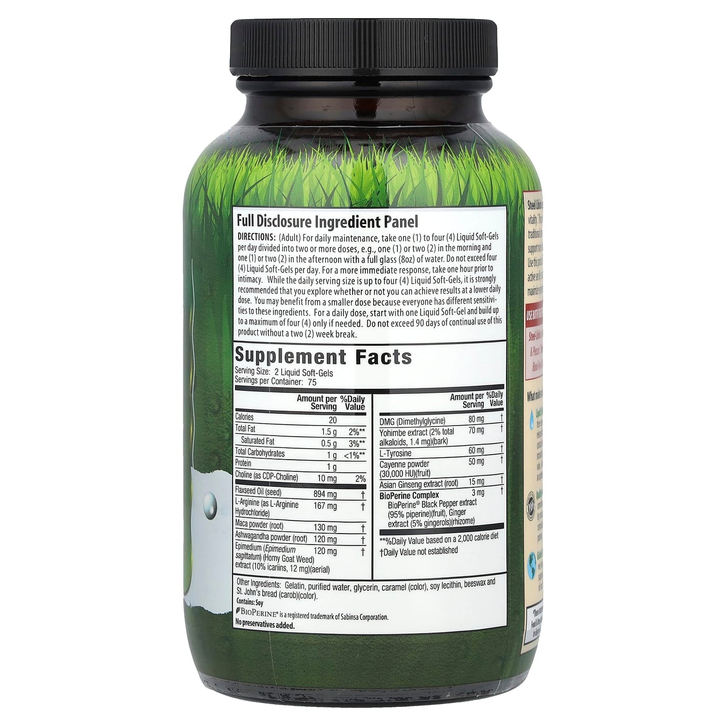 Boost Male Vitality with Steel-Libido Liquid Soft-Gels - Irwin Naturals - Image 2