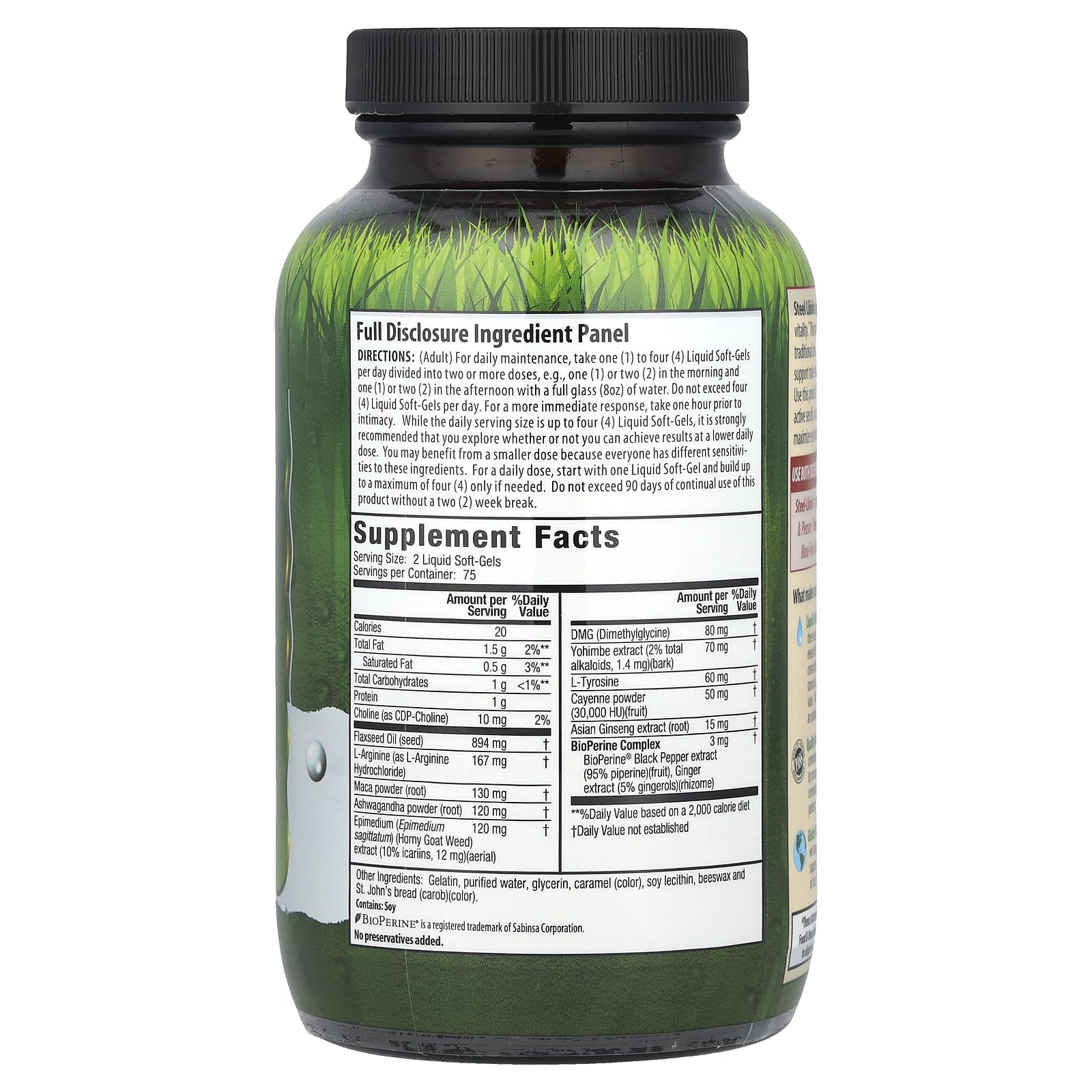 Boost Male Vitality with Steel-Libido Liquid Soft-Gels - Irwin Naturals - Image 2