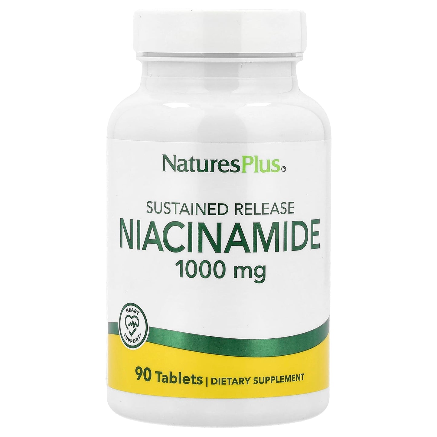 NaturesPlus, Sustained Release Niacinamide, 1,000 mg, 90 Tablets - Image 1