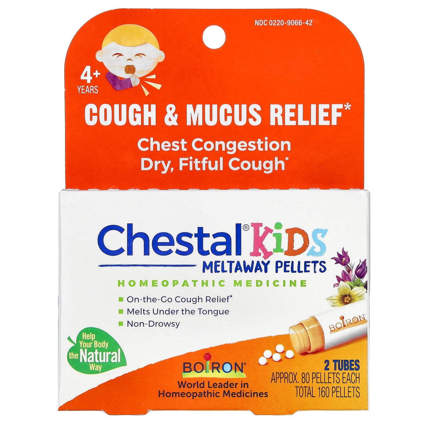 Boiron Chestal Kids Cough & Mucus Relief Pellets for 4+ Years - Image 1