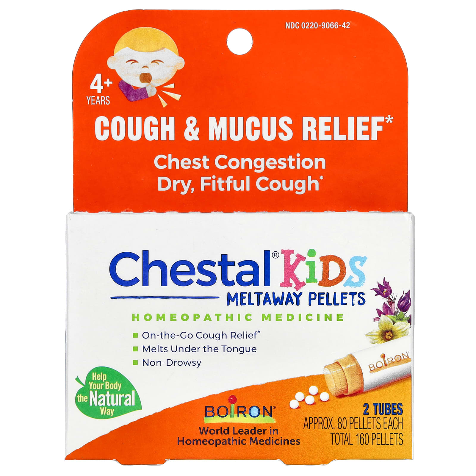 Boiron Chestal Kids Cough & Mucus Relief Pellets for 4+ Years - Image 1