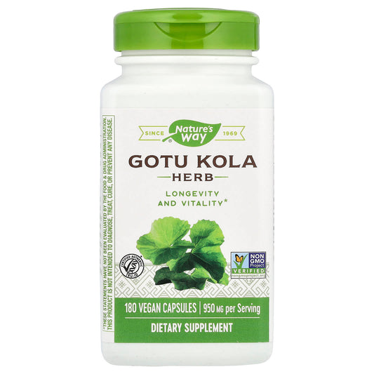 Nature's Way, Gotu Kola Herb, 180 Vegan Capsules (475 mg per Capsule) - Image 1