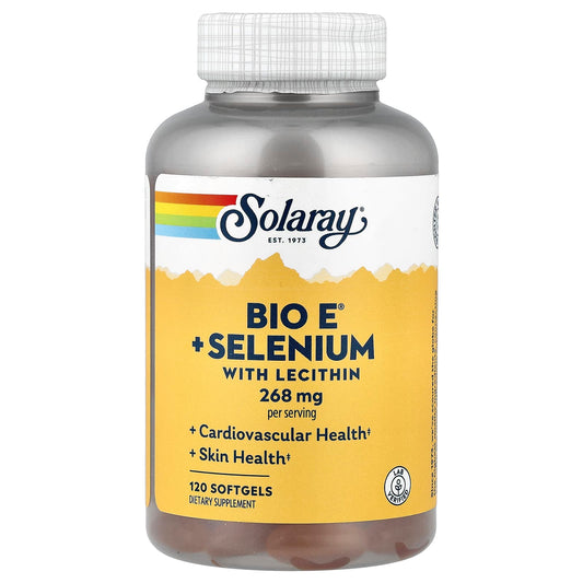 Solaray, Bio E® + Selenium with Lecithin, 120 Softgels - Image 1