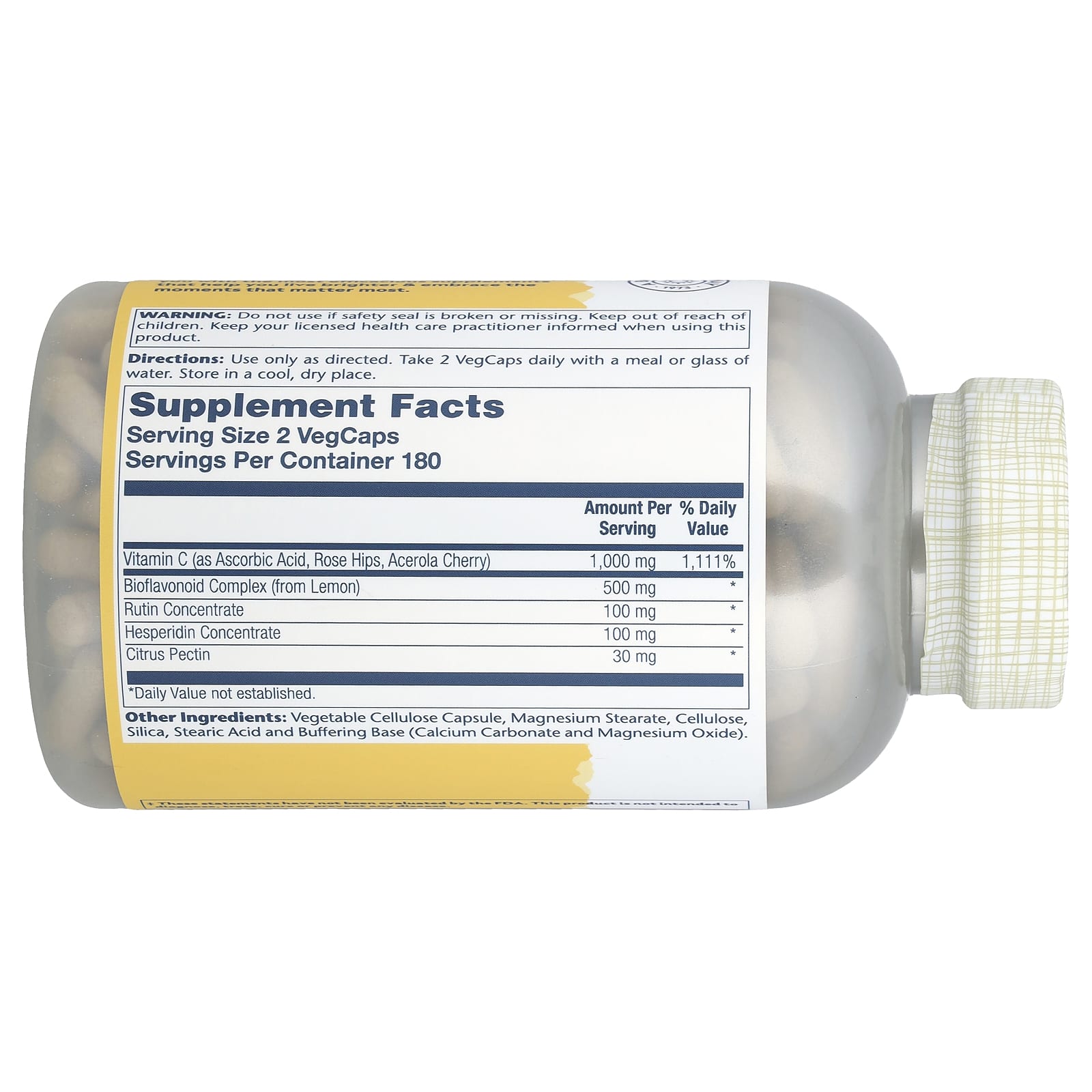 Solaray, Buffered Super Bio Vitamin C, 360 VegCaps - Image 2