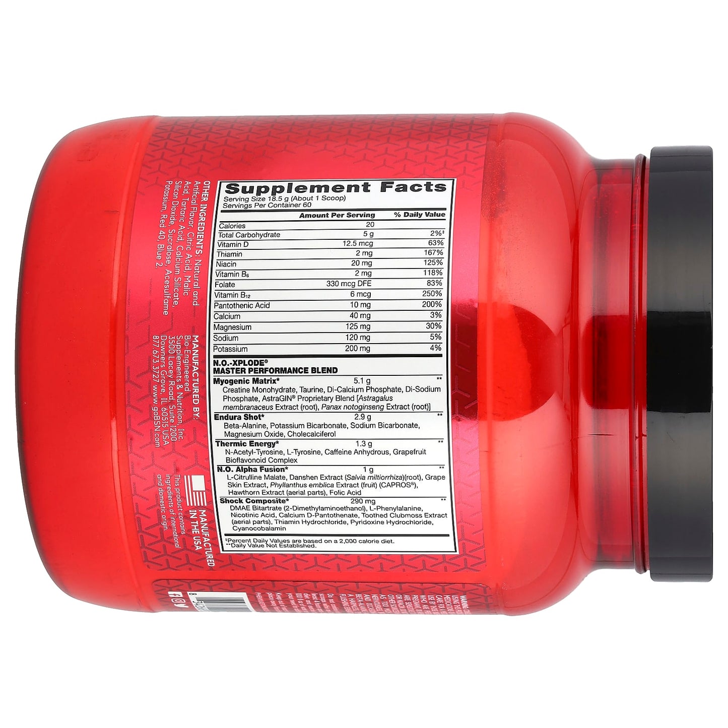 BSN N.O.-Xplode Pre-Workout Powder, Grape, 2.45 lbs - Image 2