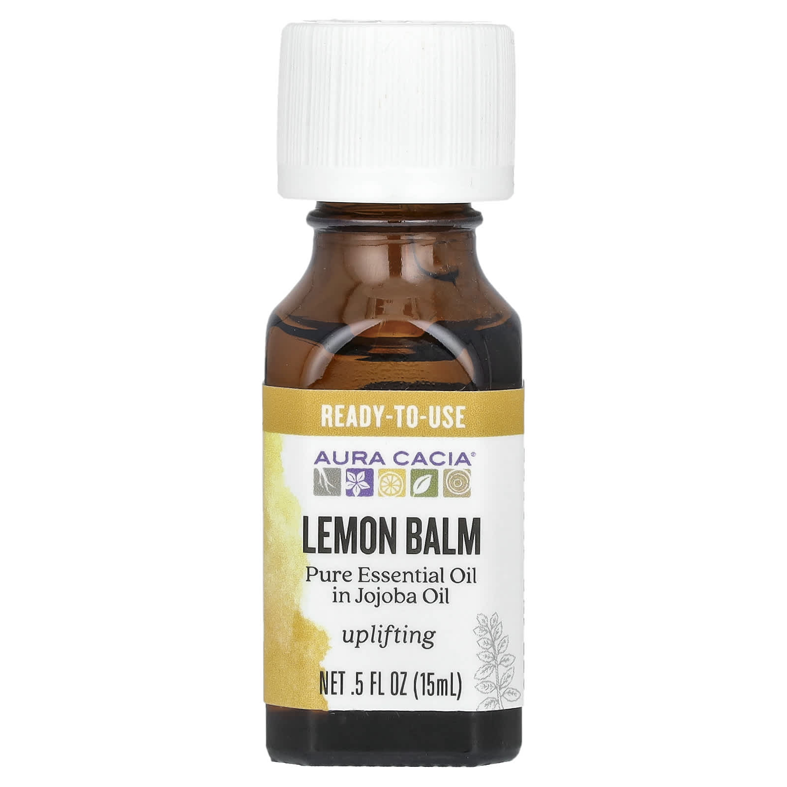 Aura Cacia Lemon Balm Essential Oil Blend, Uplifting & Calming - Image 1