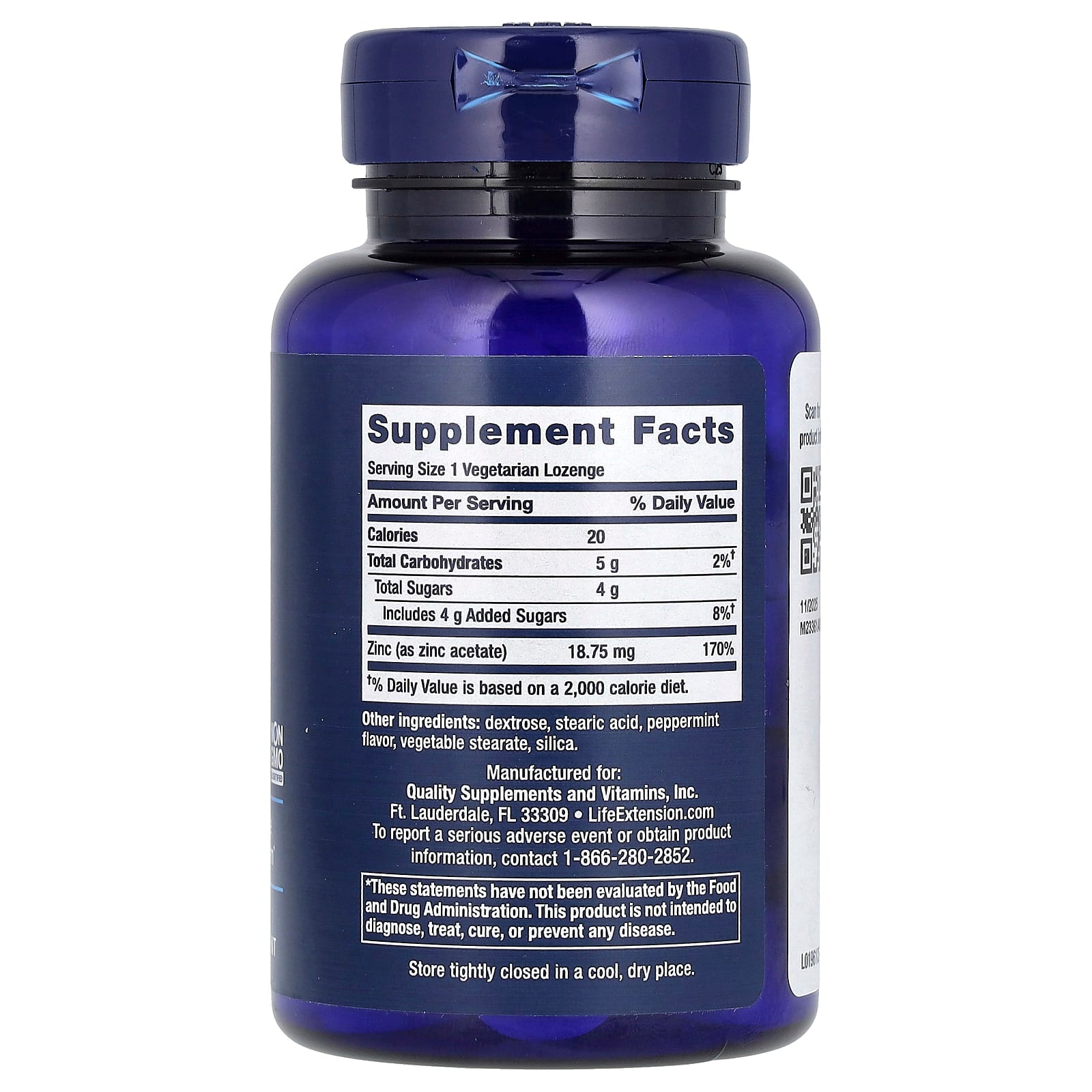 Life Extension, Enhanced Zinc Lozenges, Peppermint, 30 Vegetarian Lozenges (18.75 mg per Lozenge) - Image 2