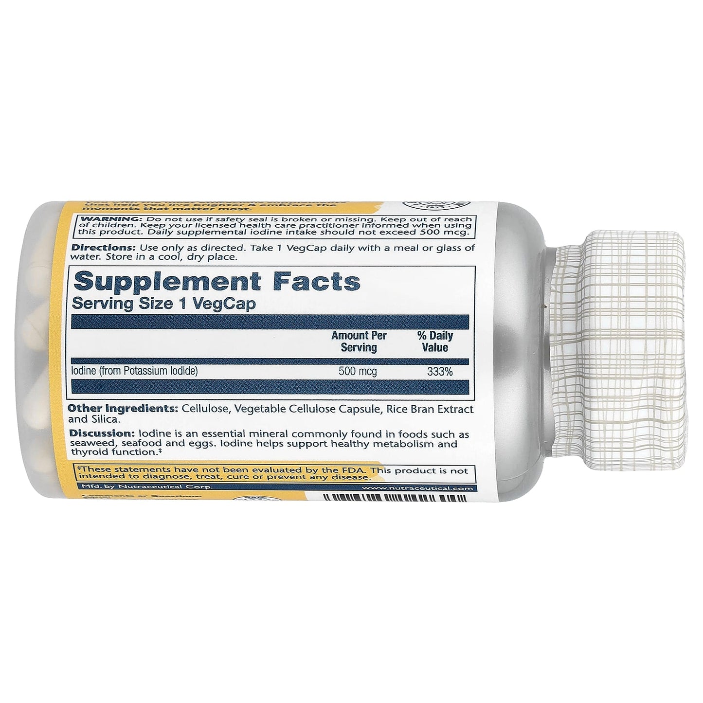 Solaray, Iodine, 500 mcg, 30 VegCaps - Image 2