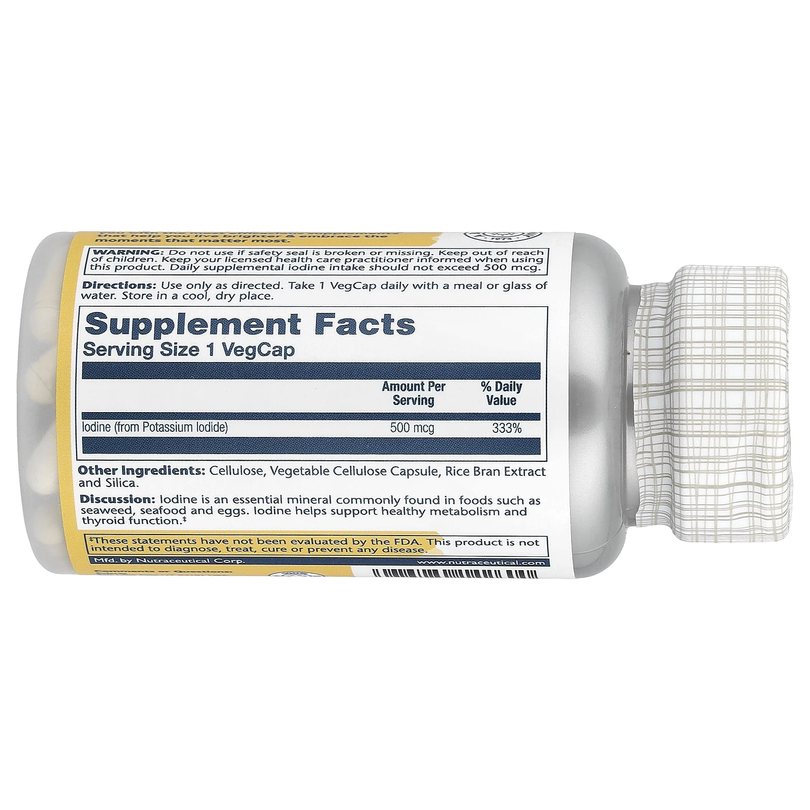 Solaray, Iodine, 500 mcg, 30 VegCaps - Image 2