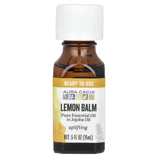 Aura Cacia Lemon Balm Essential Oil Blend, Uplifting & Calming - Image 1