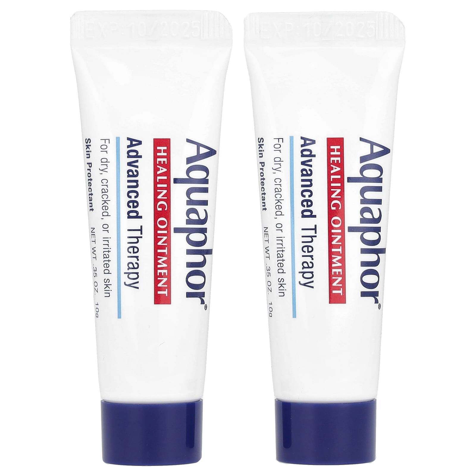 Aquaphor Advanced Therapy Ointment 2 Pack - Fragrance Free, 0.35 oz Each - Image 1