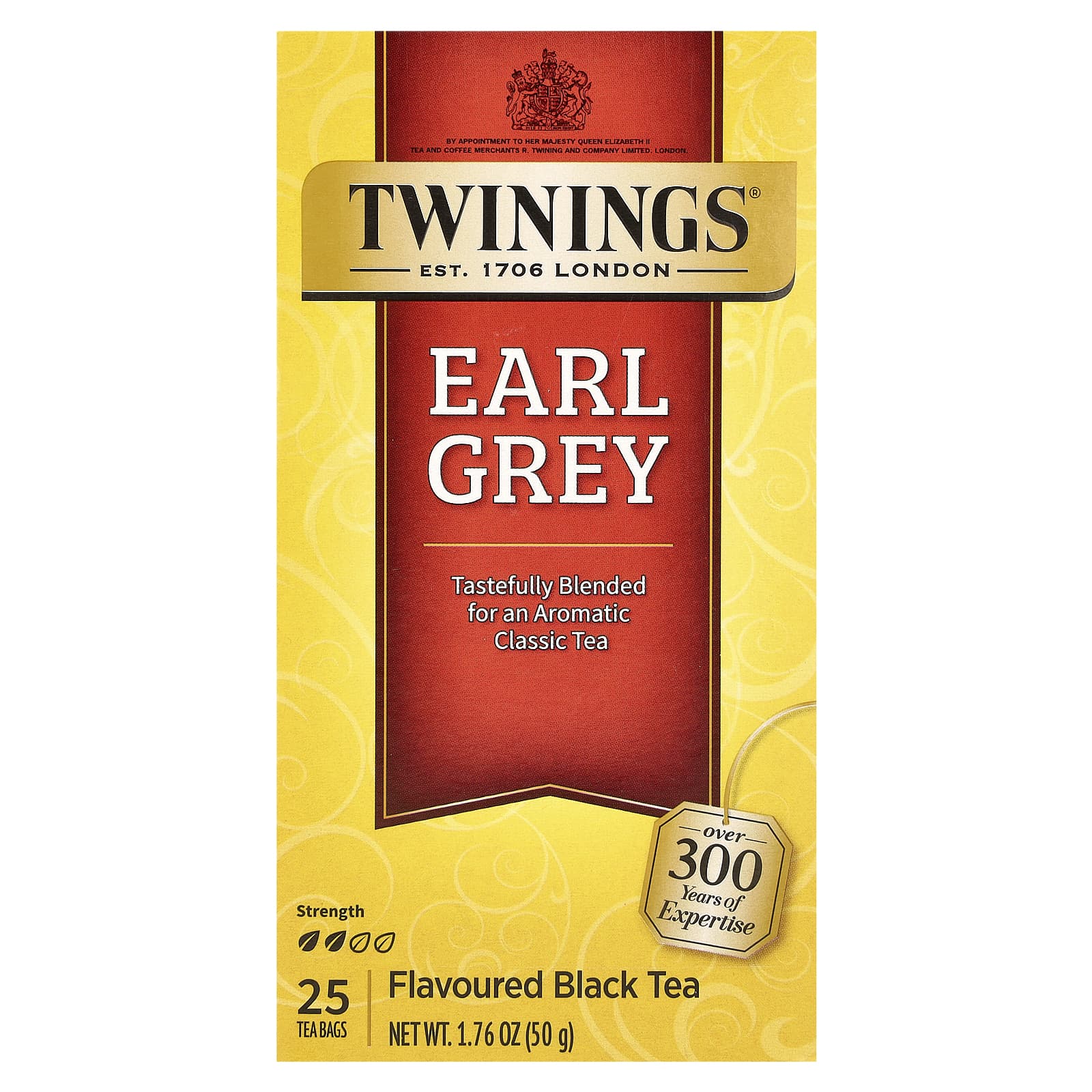 Twinings, Flavored Black Tea, Earl Grey , 25 Tea Bags, 1.76 oz (50 g) - Image 1