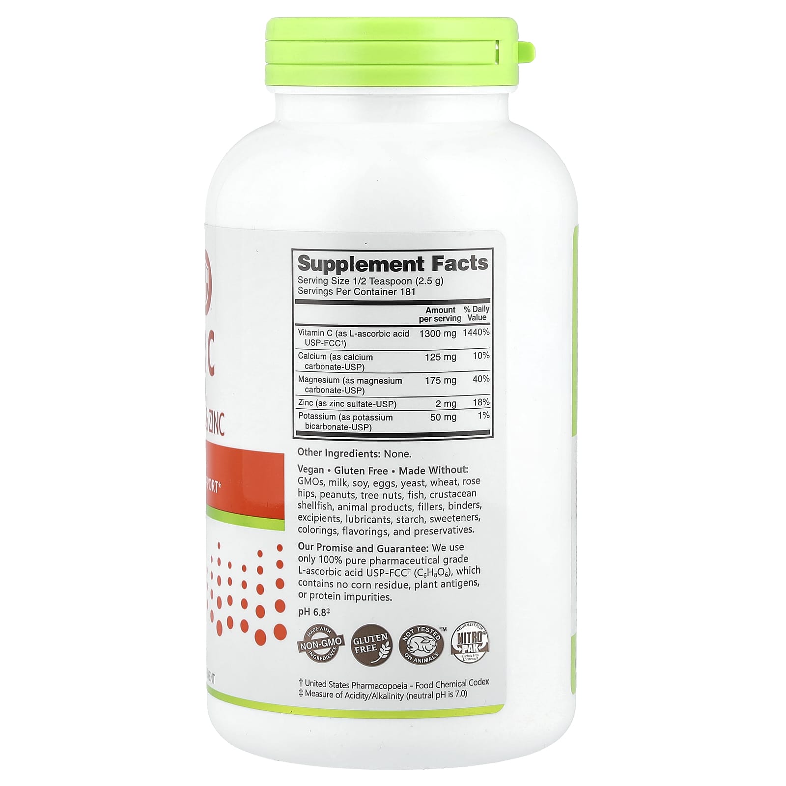 NutriBiotic, Immunity, Hypo-Aller C Vitamin C with Calcium, Magnesium, Potassium & Zinc, 16 oz (454 g) - Image 2