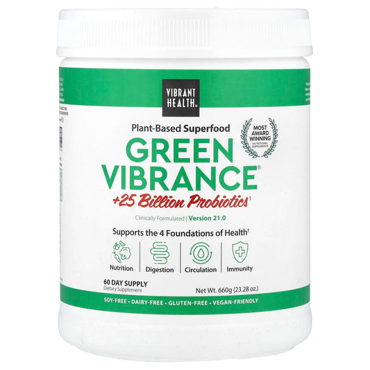 Vibrant Health, Green Vibrance® +25 Billion Probiotics, Version 21.0, 23.28 oz (660 g) - Image 1