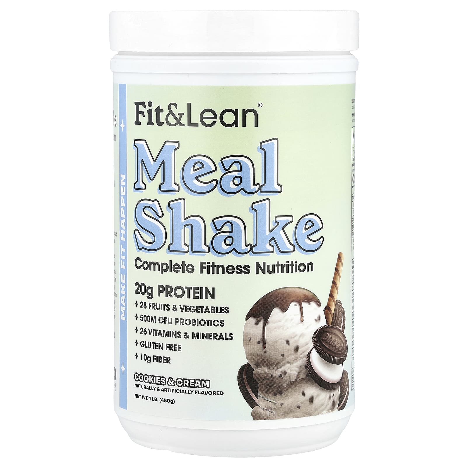Fit & Lean Meal Shake - Cookies & Cream, 20g Protein, 1 lb - Image 1