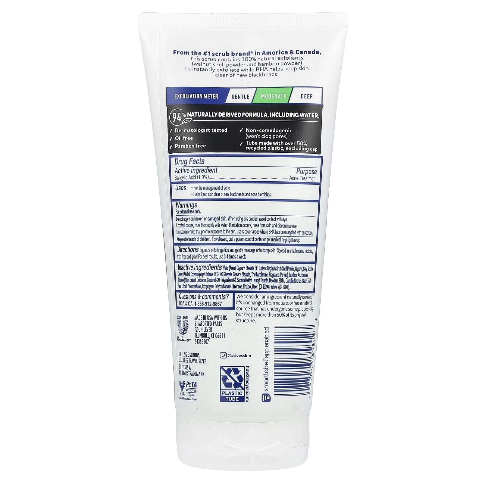 St. Ives, BHA Exfoliant, Green Tea & Bamboo, For Acne-Prone Skin, 6 oz (170 g) - Image 2