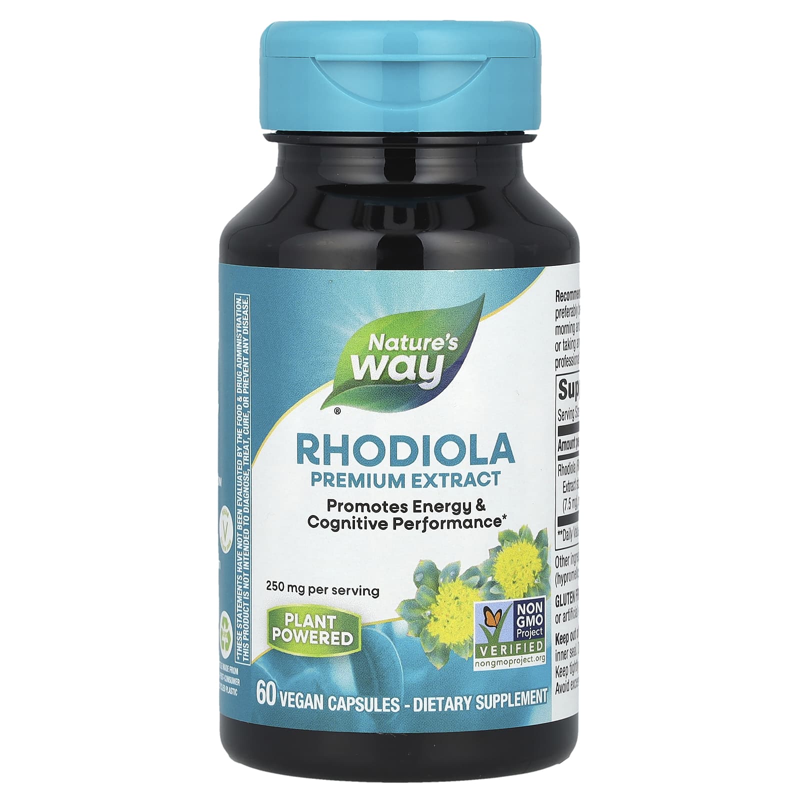 Nature's Way, Rhodiola, 250 mg, 60 Vegan Capsules - Image 1