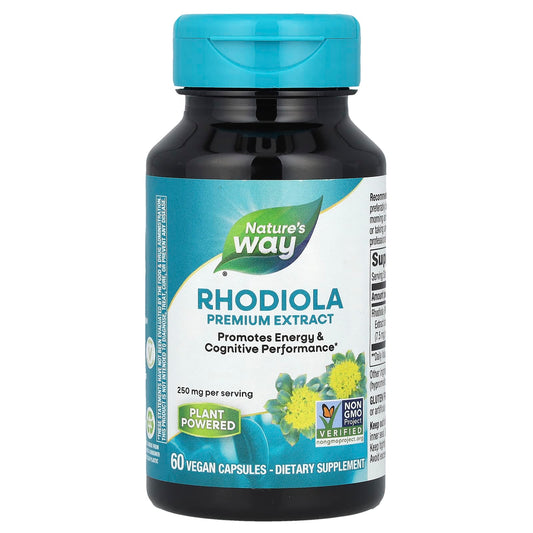 Nature's Way, Rhodiola, 250 mg, 60 Vegan Capsules - Image 1