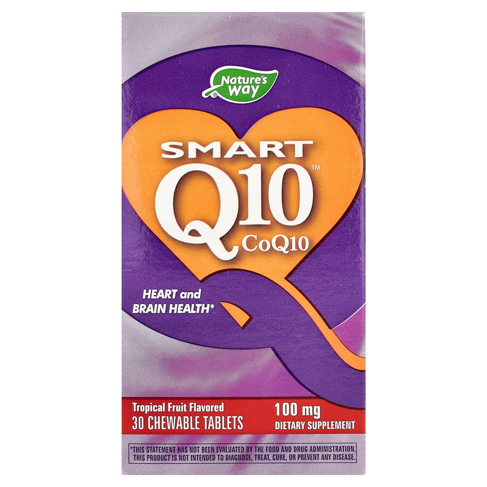 Nature's Way, Smart Q10™, Tropical Fruit , 100 mg, 30 Chewable Tablets - Image 1