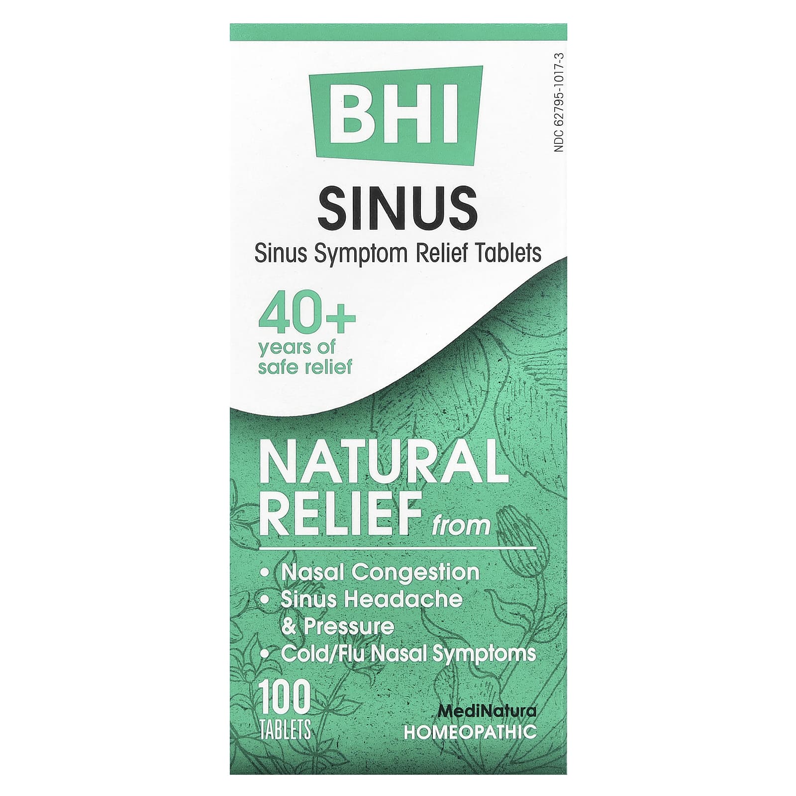 MediNatura, BHI, Sinus, 100 Tablets - Image 1