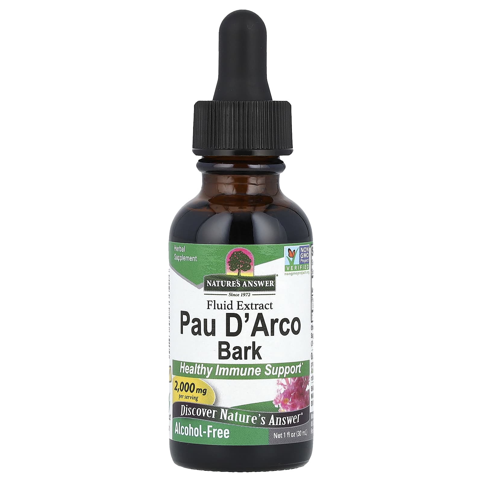 Nature's Answer, Pau D' Arco Bark, Alcohol-Free, 2,000 mg, 1 fl oz (30 ml) - Image 1