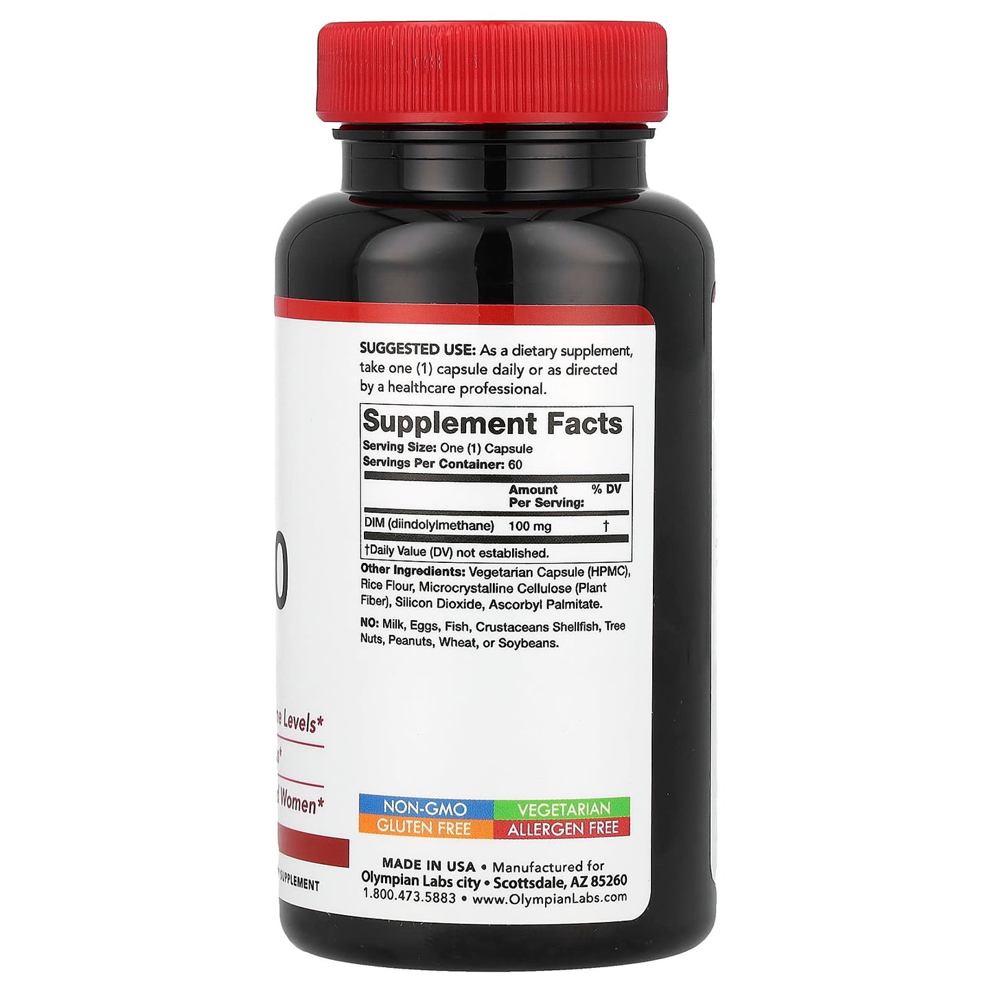 Olympian Labs, DIM-100, 60 Vegetarian Capsules (100 mg per Capsule) - Image 2