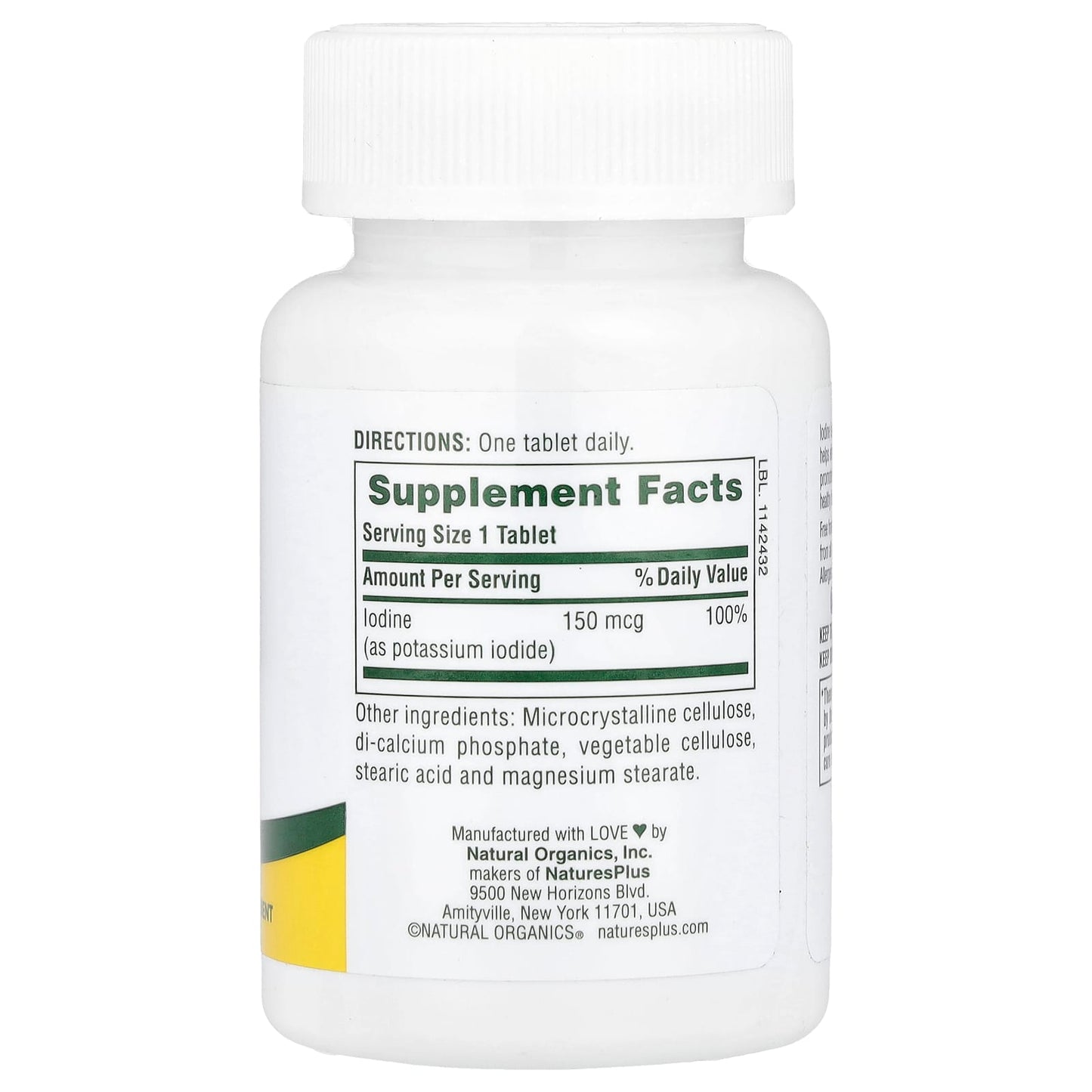 NaturesPlus, Iodine, Potassium Iodide, 150 mcg, 100 Tablets - Image 2