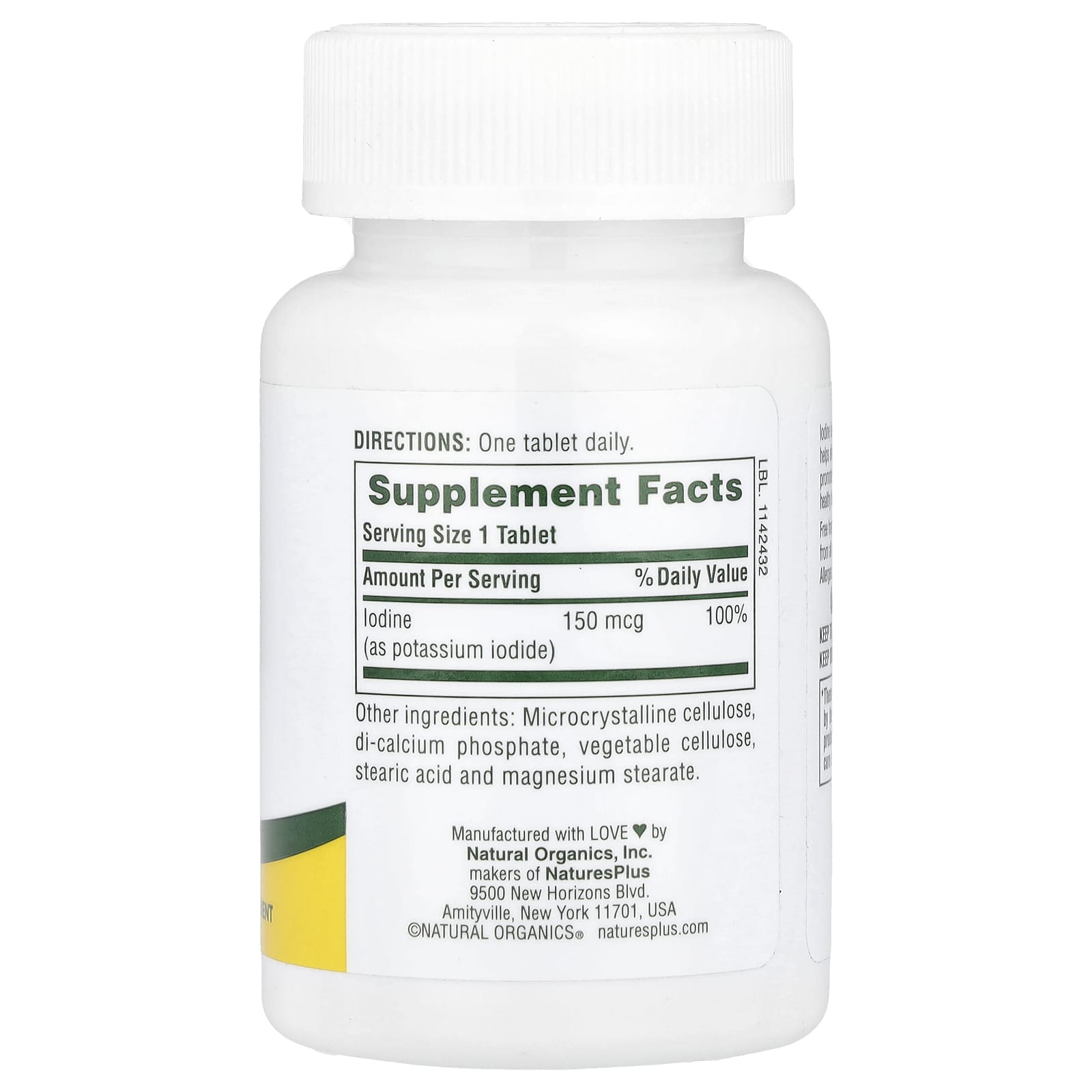 NaturesPlus, Iodine, Potassium Iodide, 150 mcg, 100 Tablets - Image 2