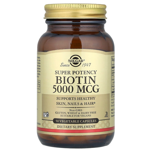 Solgar, Biotin, 50 Vegetable Capsules - Image 1