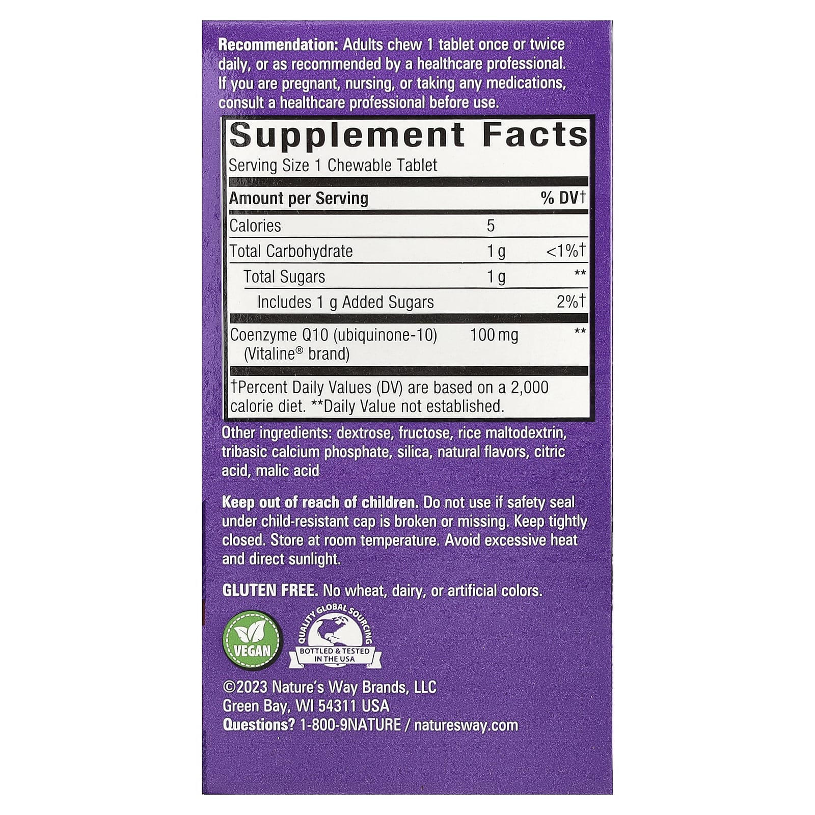 Nature's Way, Smart Q10™, Tropical Fruit , 100 mg, 30 Chewable Tablets - Image 2