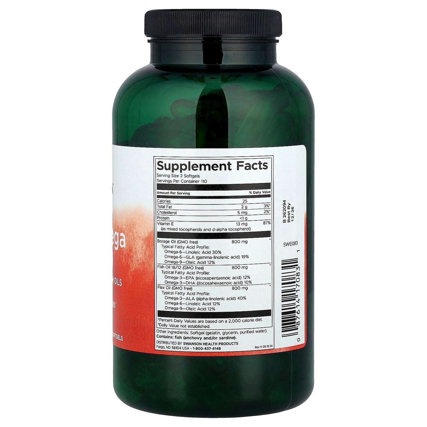 Swanson, Multi Omega 3-6-9, 220 Softgels - Image 2