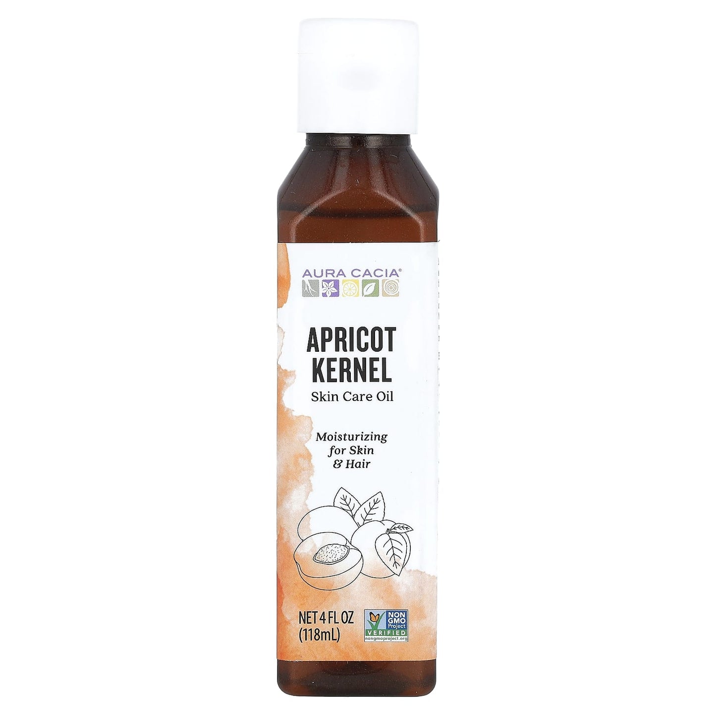 Apricot Kernel Oil for Healthy Skin & Hair by Aura Cacia, 4 fl oz - Image 1