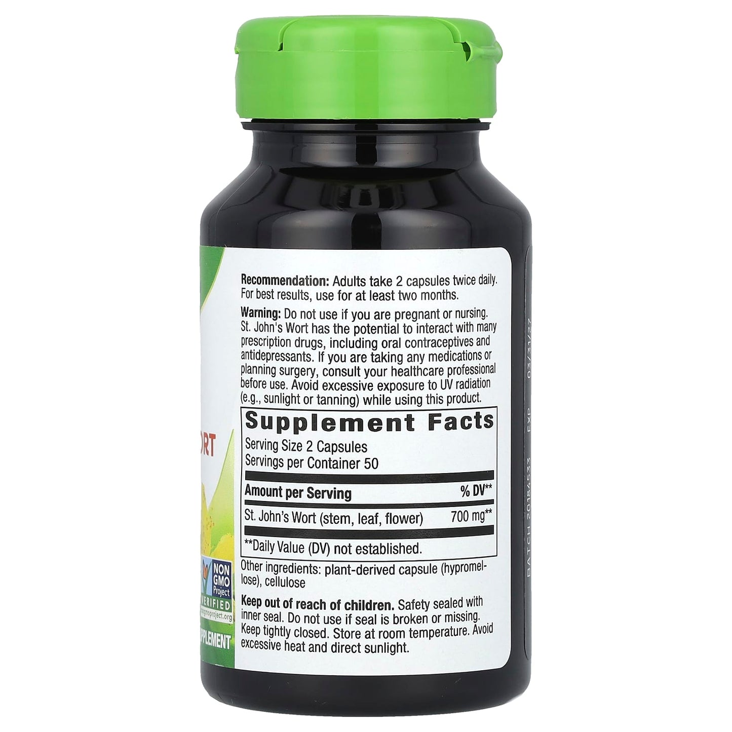 Nature's Way, St. John's Wort Herb, 700 mg, 100 Vegetarian Capsules (350 mg per Capsule) - Image 2