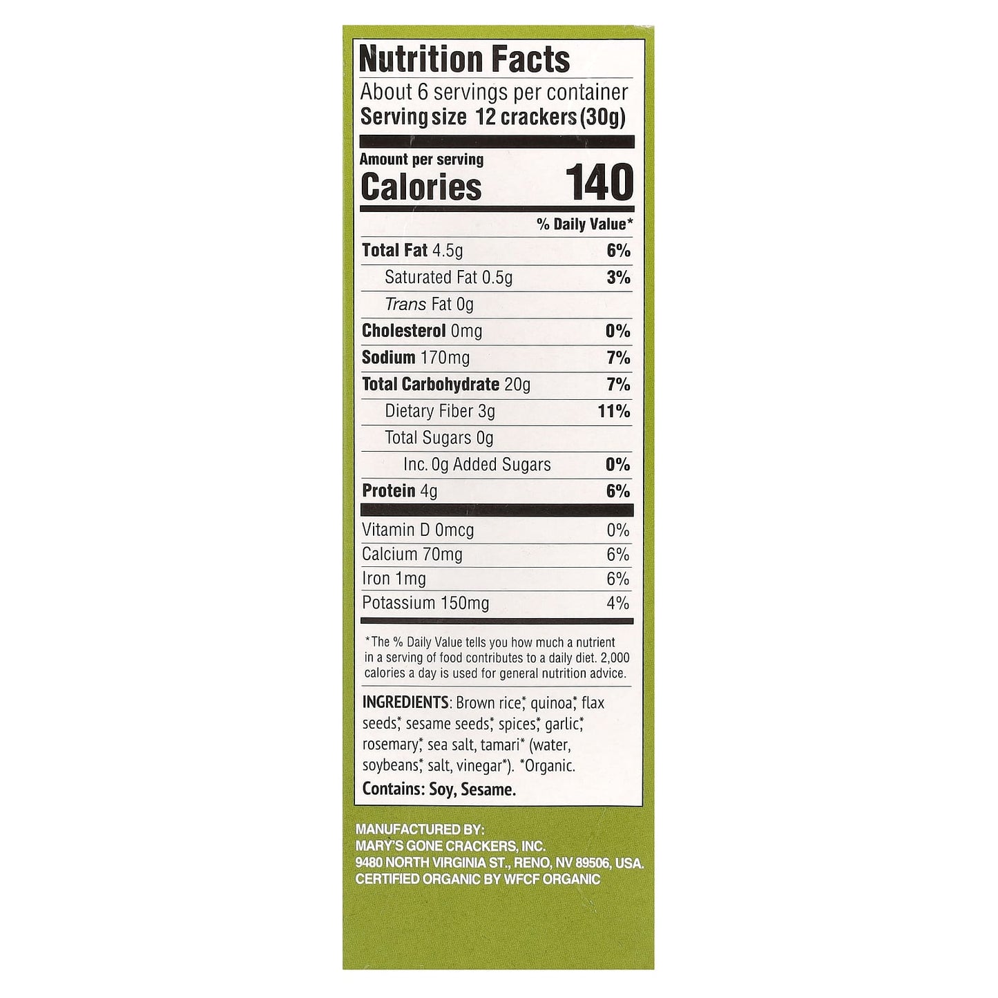 Mary's Gone Crackers, Organic Herb Crackers, 6.5 oz (184 g) - Image 2