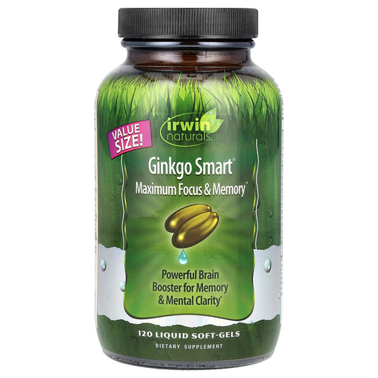 Ginkgo Smart Maximum Focus & Memory Liquid Soft-Gels by Irwin Naturals - Image 1