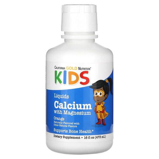 Kids Liquid Calcium Supplement with Magnesium &amp; Vitamin D, by California Gold Nutrition, 16 fl oz - Image 1