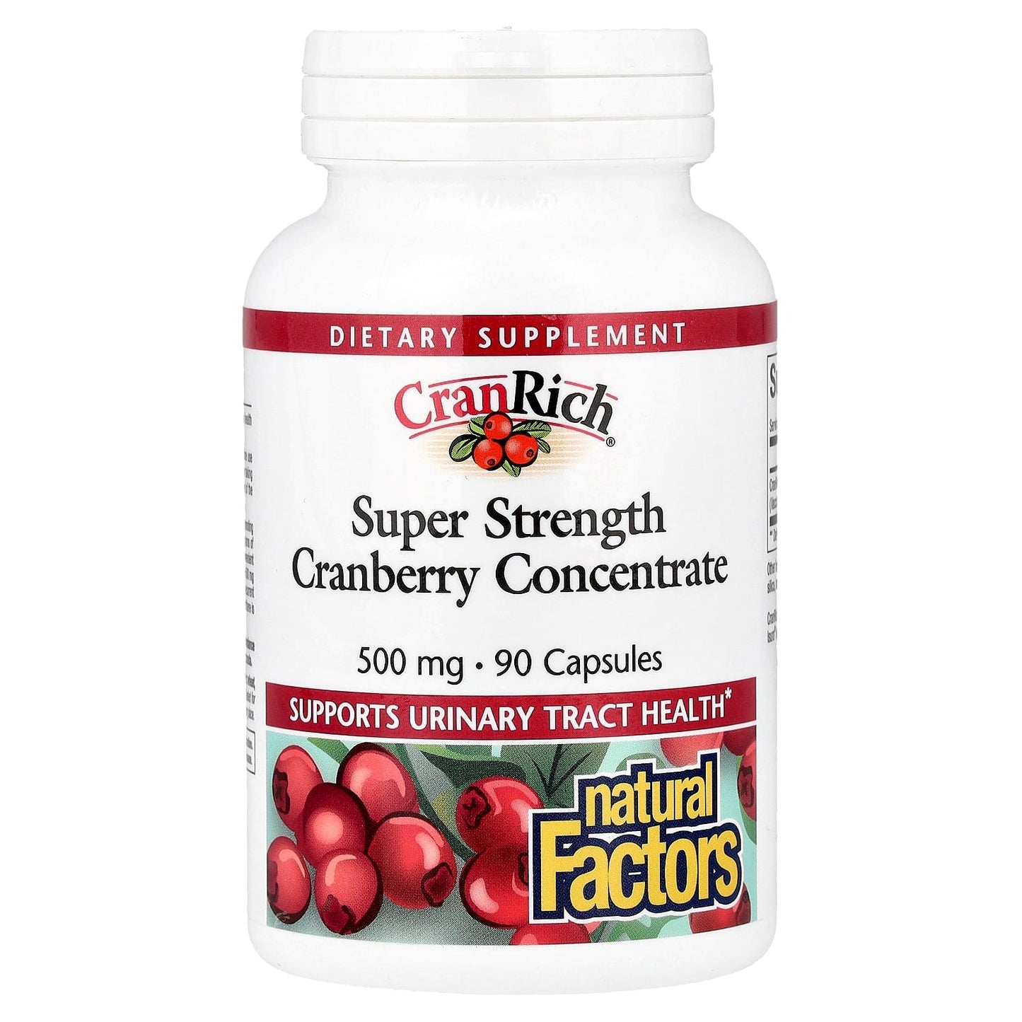 Natural Factors, CranRich®, Cranberry Concentrate, Super Strength, 500 mg, 90 Capsules - Image 1
