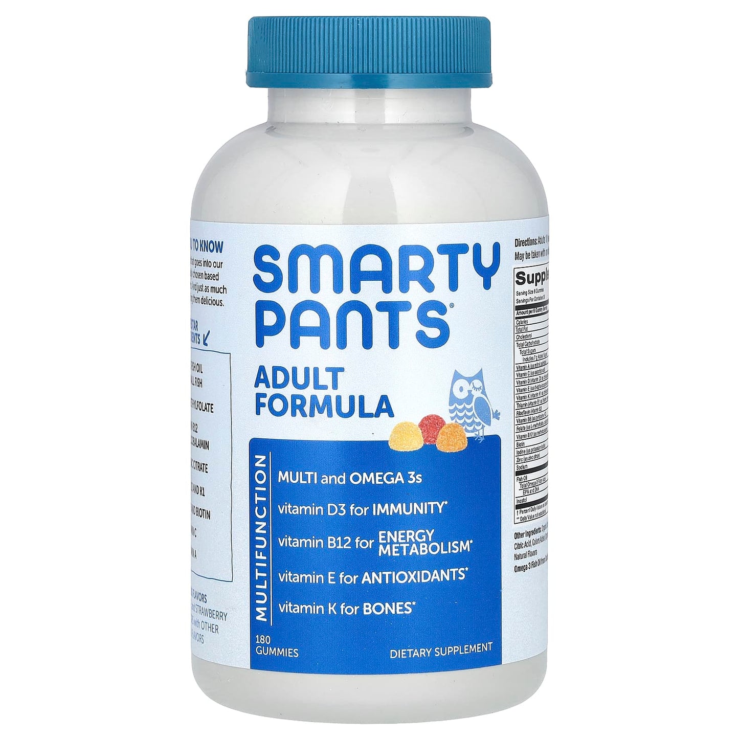 SmartyPants, Adult Formula, Lemon, Orange, and Strawberry Banana, 180 Gummies - Image 1
