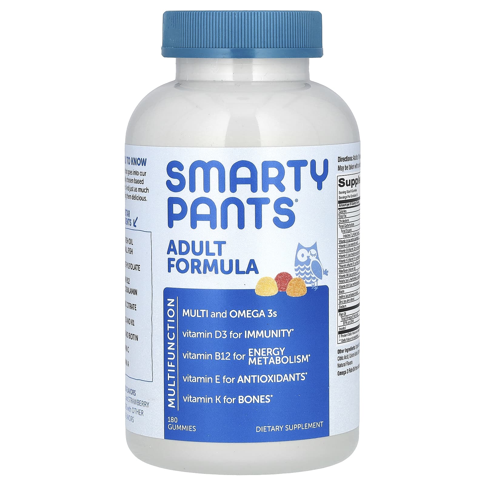 SmartyPants, Adult Formula, Lemon, Orange, and Strawberry Banana, 180 Gummies - Image 1