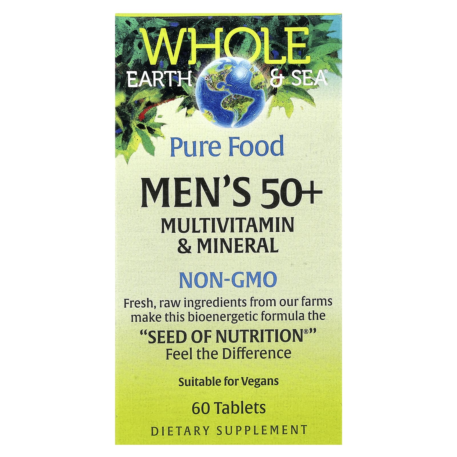 Natural Factors, Whole Earth & Sea®, Men's 50+ Multivitamin & Mineral, 60 Tablets - Image 1