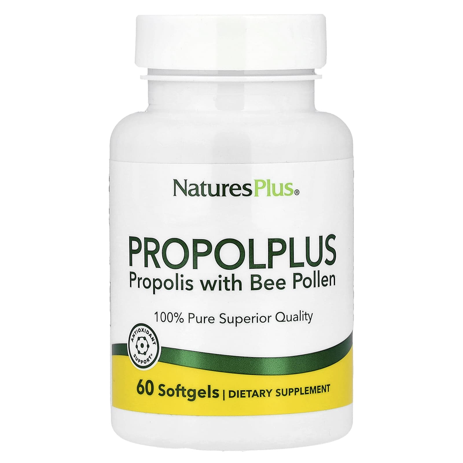 NaturesPlus, Propolplus, Propolis with Bee Pollen, 60 Softgels - Image 1