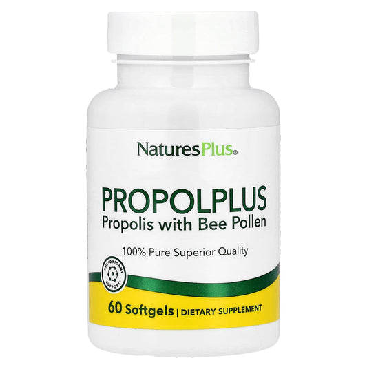 NaturesPlus, Propolplus, Propolis with Bee Pollen, 60 Softgels - Image 1