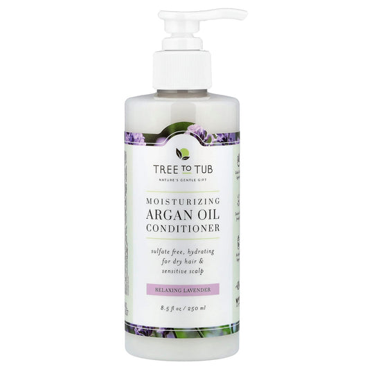 Tree To Tub, Moisturizing Argan Oil Conditioner, For Dry Hair & Sensitive Scalp, Relaxing Lavender , 8.5 fl oz (250 ml) - Image 1