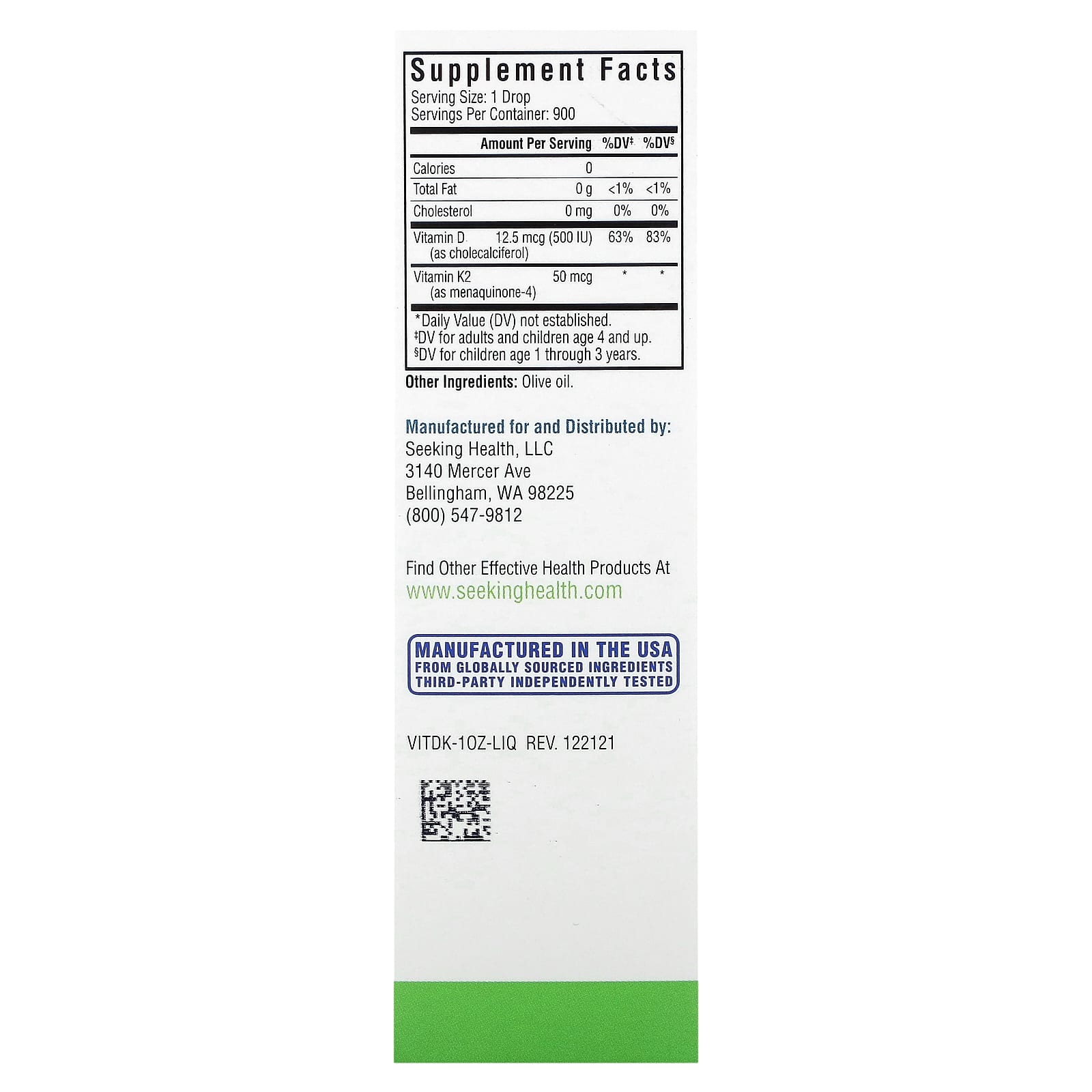 Seeking Health, Vitamin D3 + K2 Drops, 1 fl oz (30 ml) - Image 2