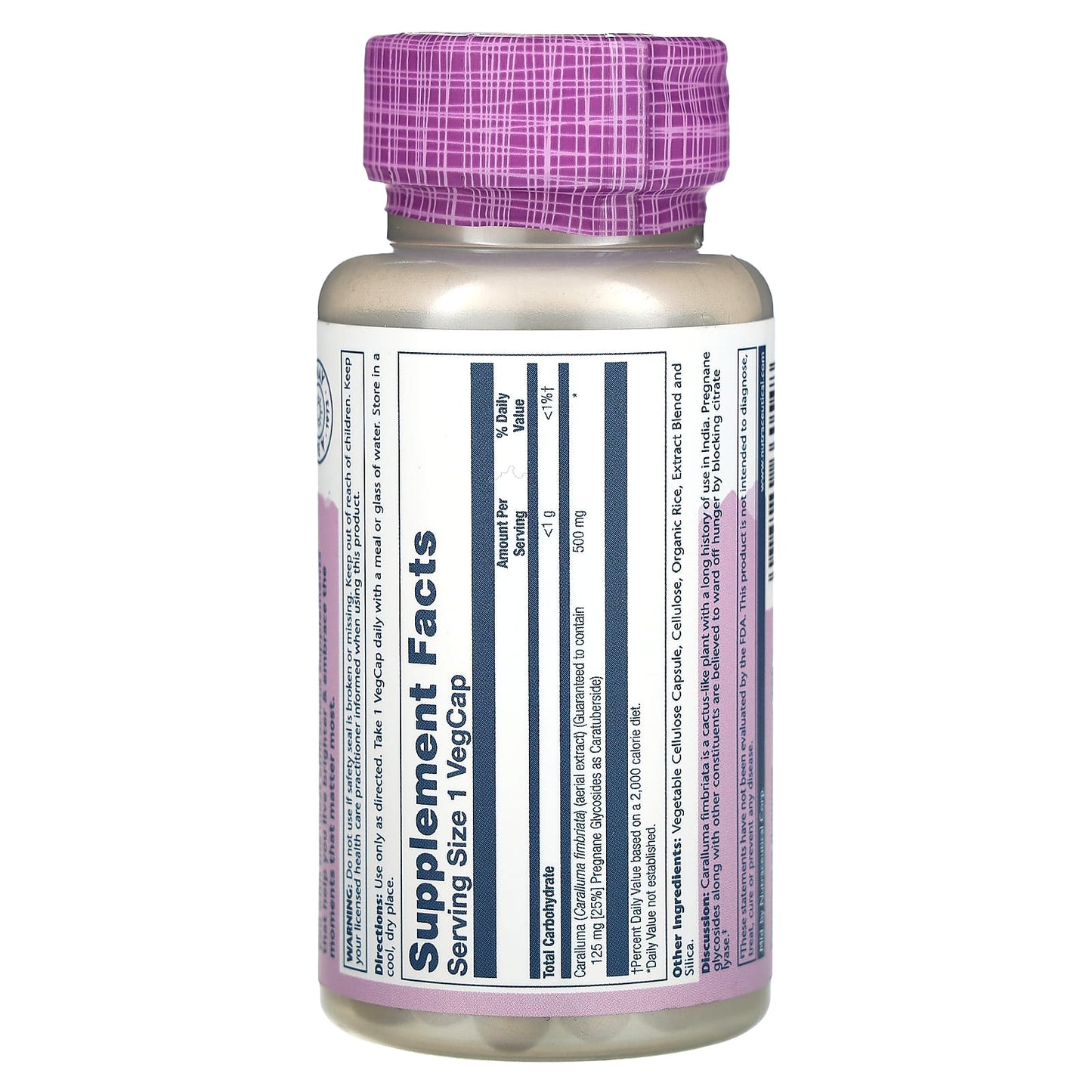 Solaray, Vital Extracts, Caralluma, 500 mg, 30 VegCaps - Image 2