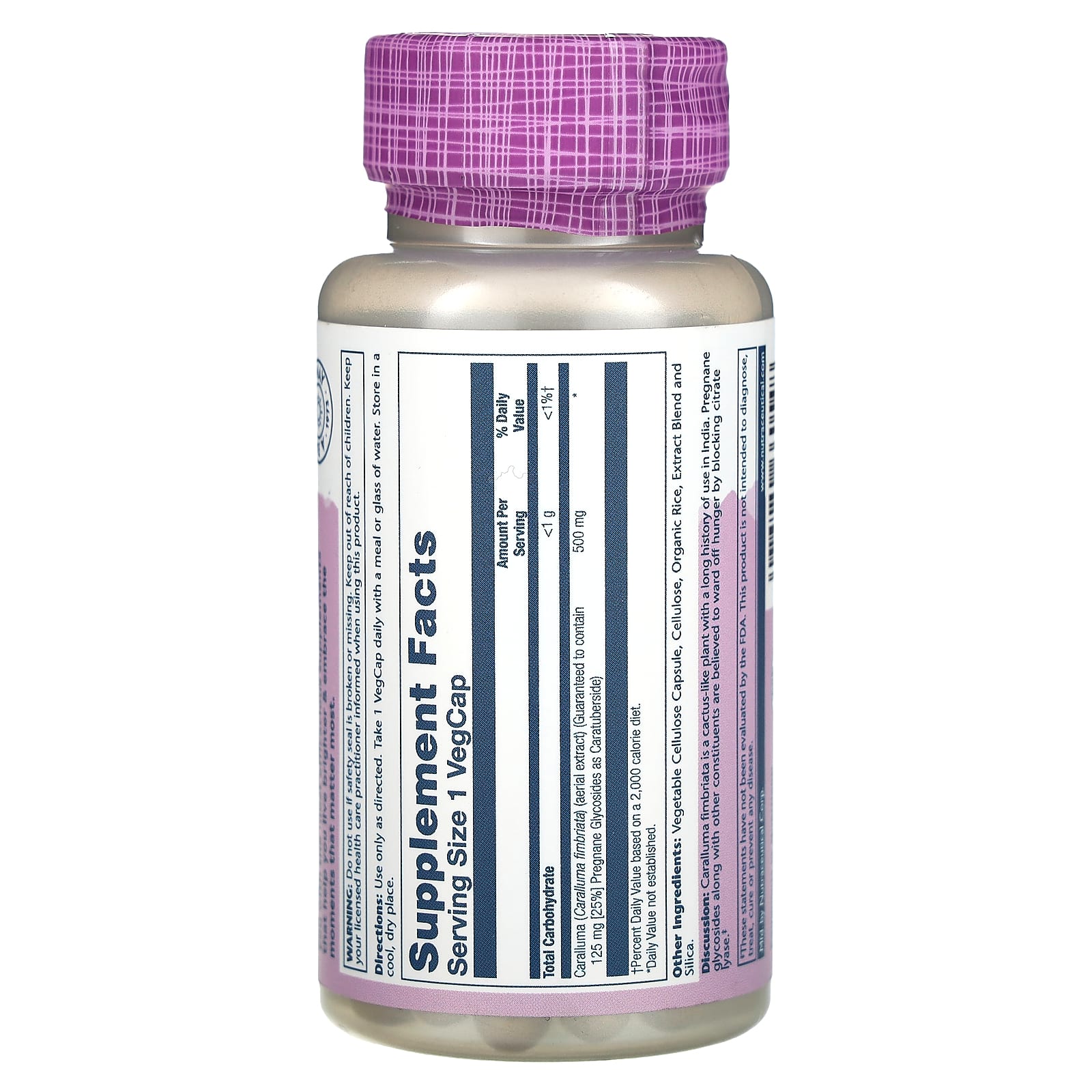 Solaray, Vital Extracts, Caralluma, 500 mg, 30 VegCaps - Image 2